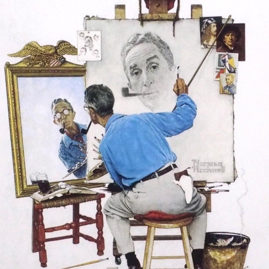 ノーマン・ロックウェルの絵画作品　タイトルは、トリプルポートレイト